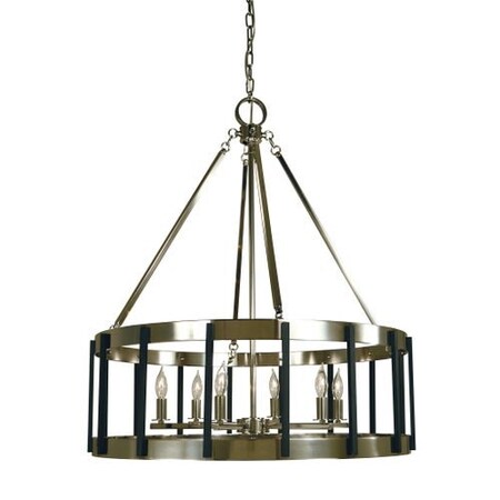 6-Light Satin Pewter/Polished Nickel Pantheon Pendant